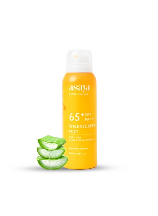 Asaya أسيا | بخاخ واقي شمس للجسم بعامل حماية SPF 65 وPA++++ | حماية واسعة النطاق وخفيفة الوزن | رذاذ سريع الجفاف | مصمم للاستخدام الخارجي واليومي | مناسب للرجال والنساء | 100 مل - Image 1